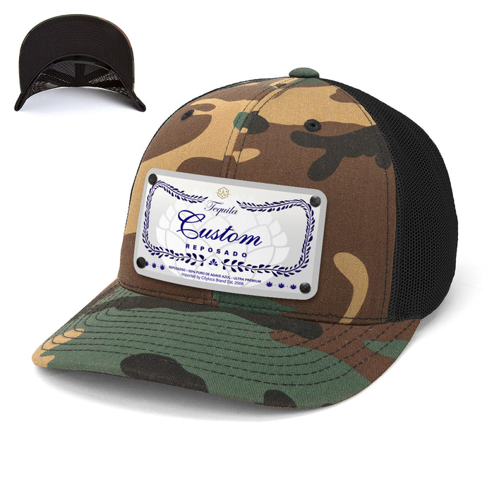 Blue Class Top-Shelf Liquor Label Hats