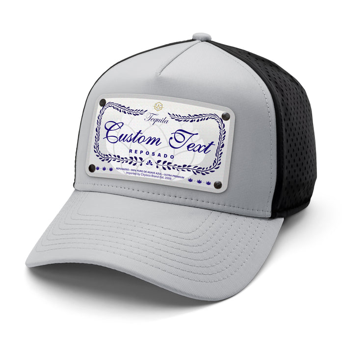 Blue Class Top-Shelf Liquor Label Hats