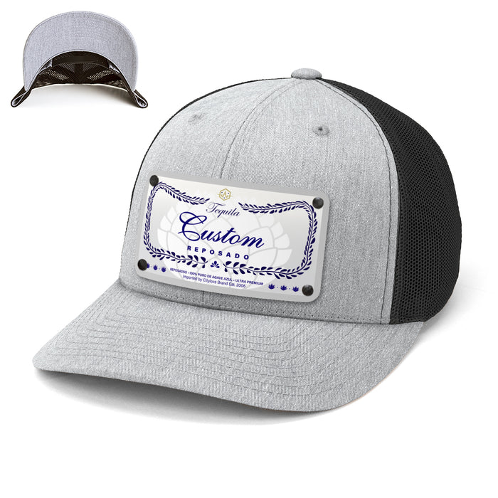 Blue Class Top-Shelf Liquor Label Hats