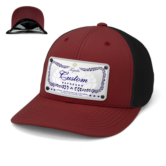 Blue Class Top-Shelf Liquor Label Hats