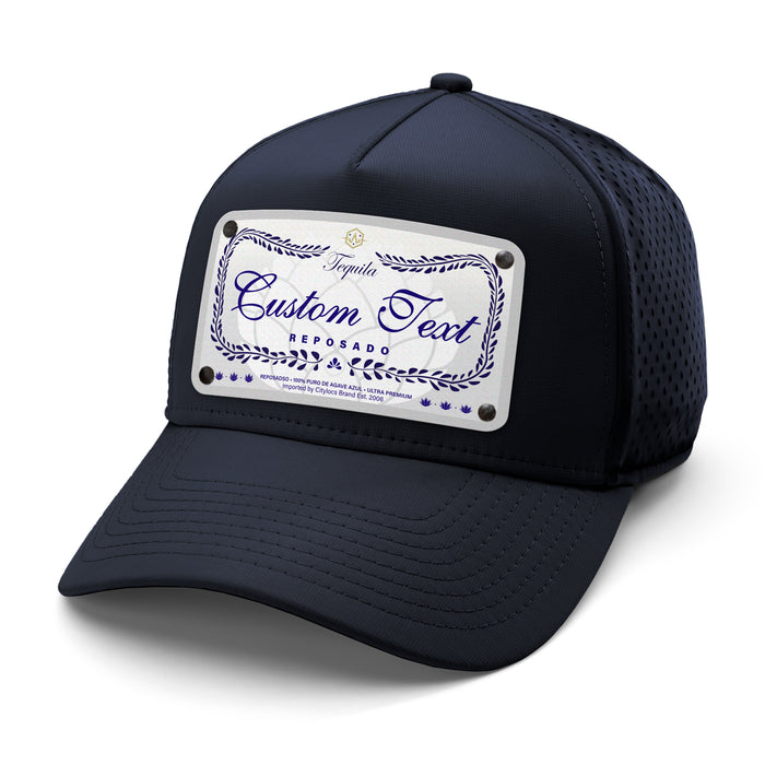 Blue Class Top-Shelf Liquor Label Hats