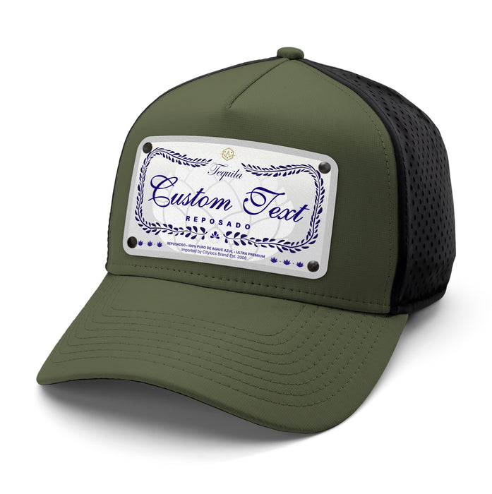 Blue Class Top-Shelf Liquor Label Hats