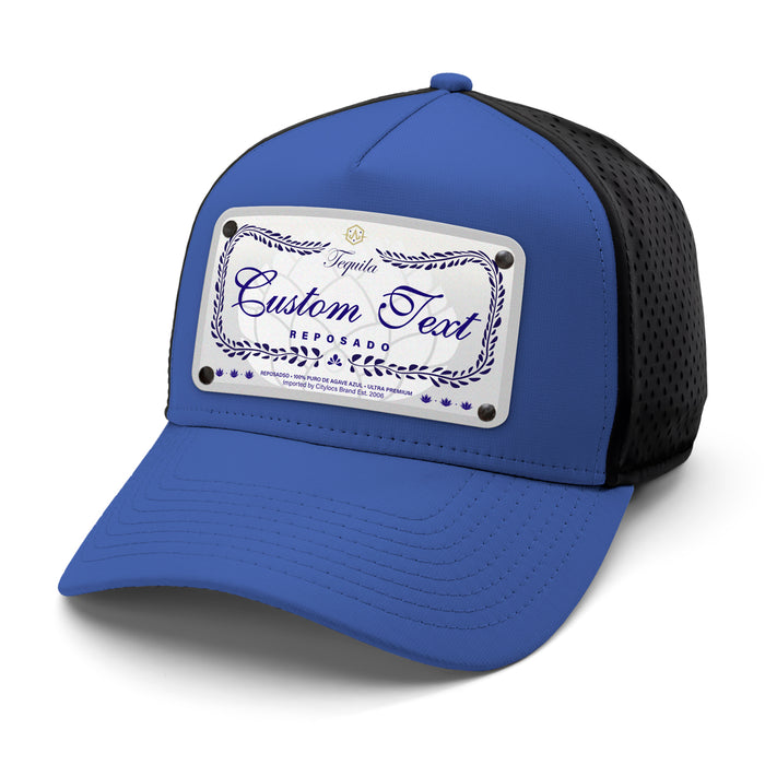 Blue Class Top-Shelf Liquor Label Hats