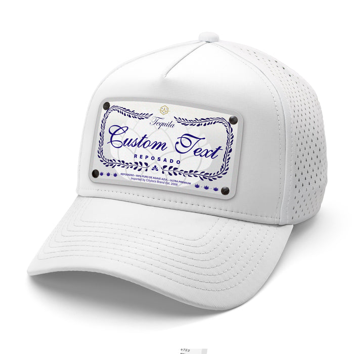 Blue Class Top-Shelf Liquor Label Hats