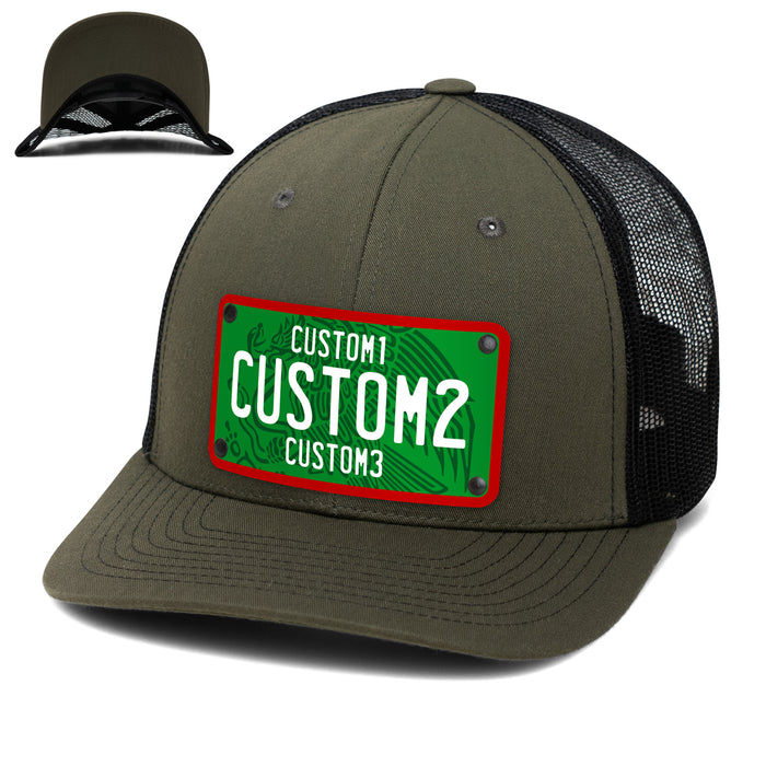 MX Green Red White Universal License Plate Hat