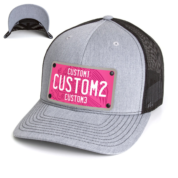 MX Pink White Universal License Plate Hat