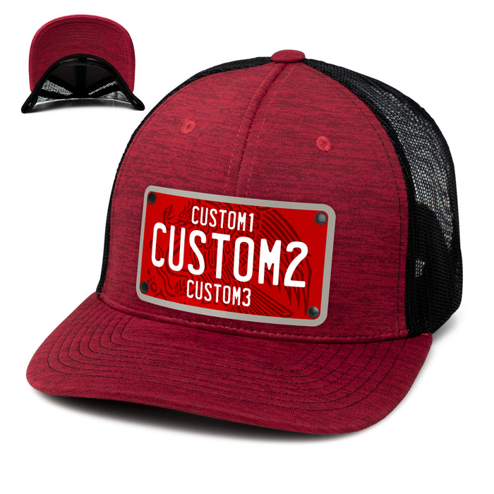 MX Red White Universal License Plate Hat