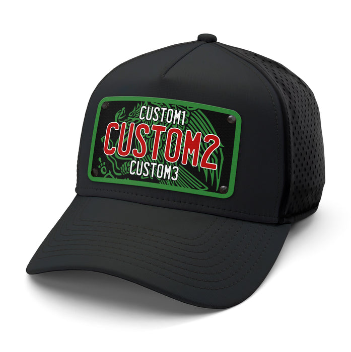 MX Black Green Red Universal License Plate Hat