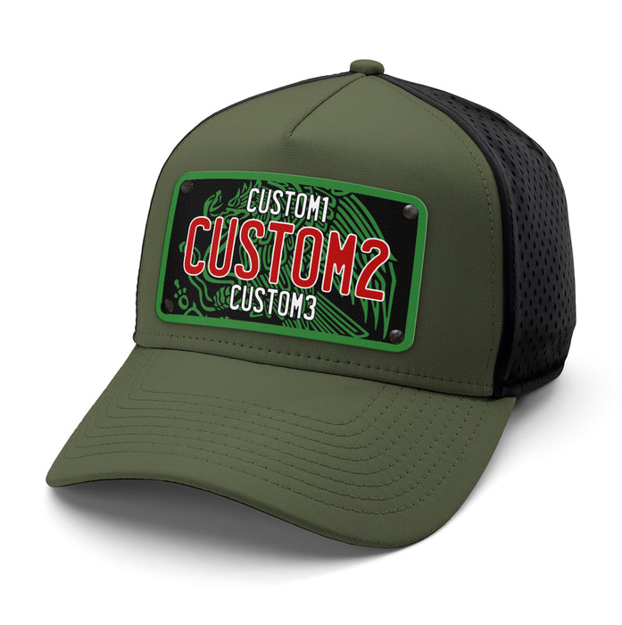 MX Black Green Red Universal License Plate Hat