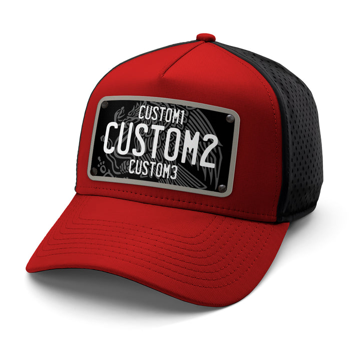 MX Black & White Universal License Plate Hat