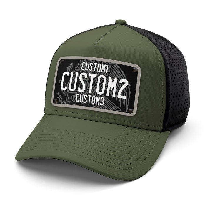MX Black & White Universal License Plate Hat