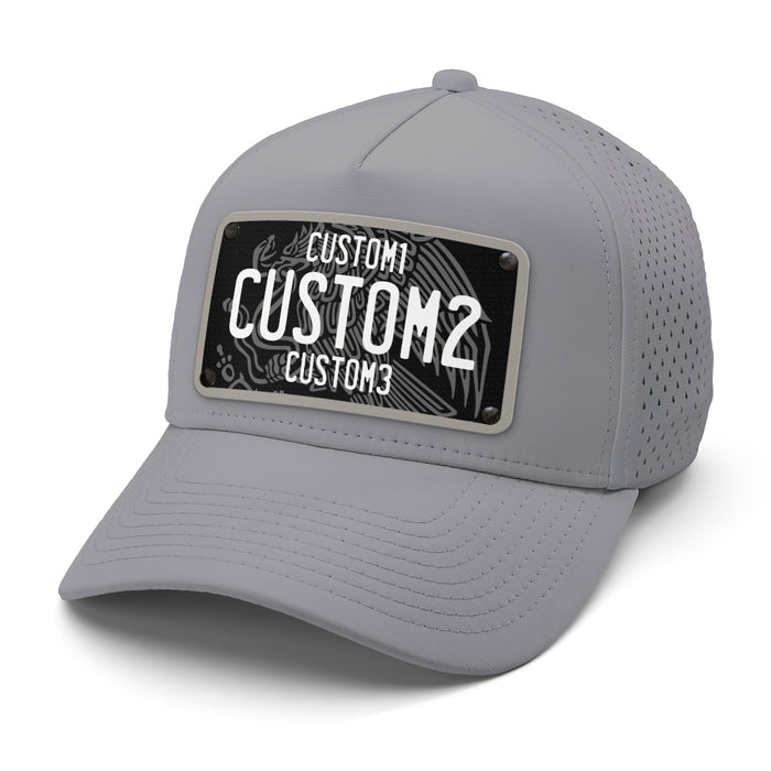 MX Black & White Universal License Plate Hat