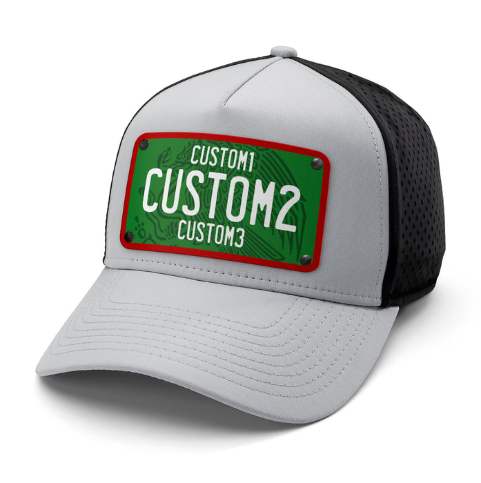 MX Green Red White Universal License Plate Hat