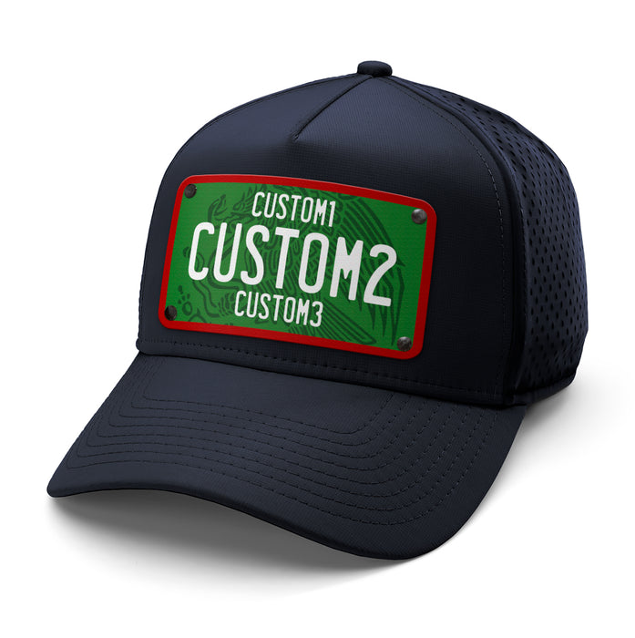 MX Green Red White Universal License Plate Hat
