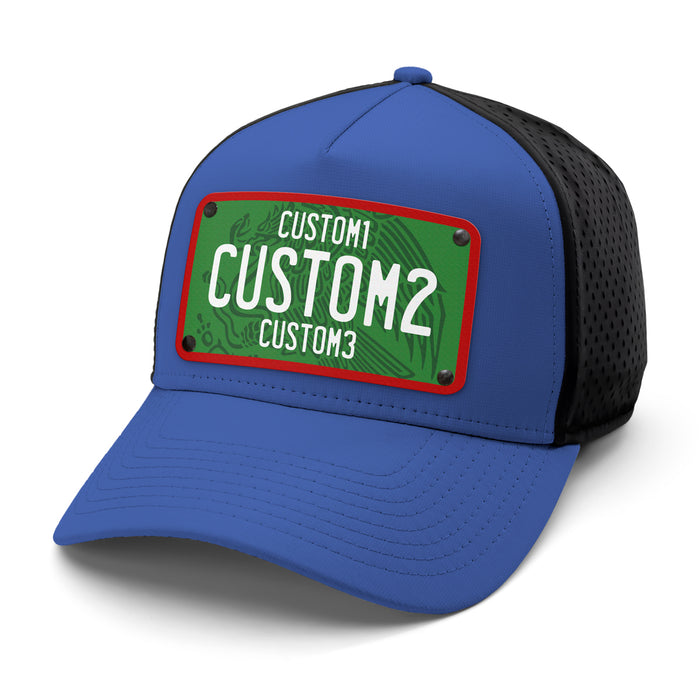 MX Green Red White Universal License Plate Hat