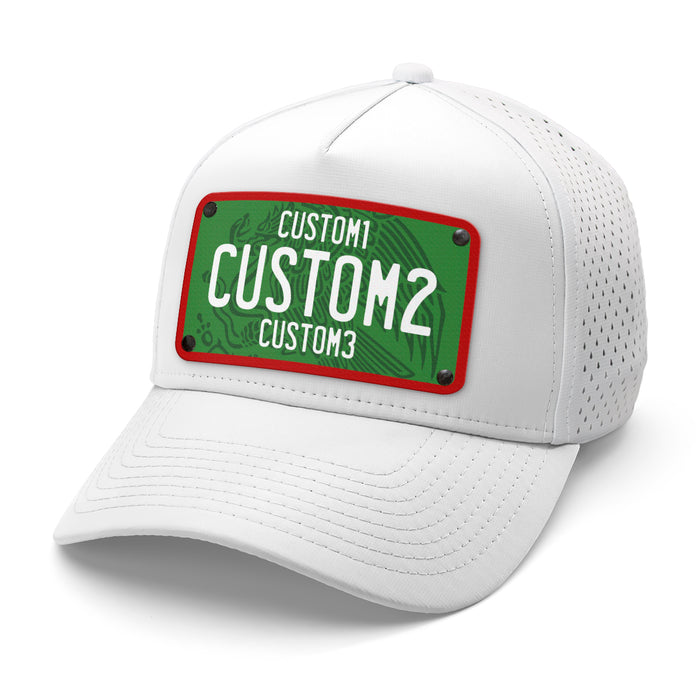 MX Green Red White Universal License Plate Hat