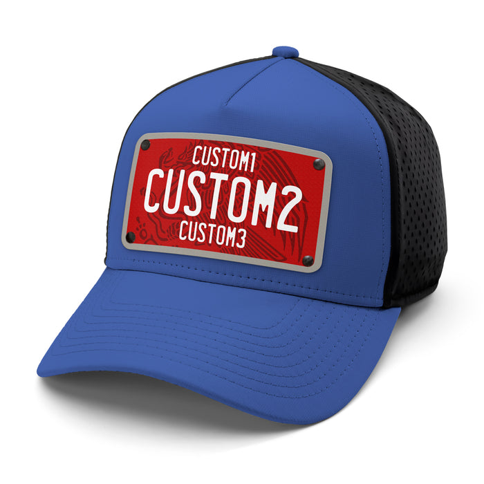 MX Red White Universal License Plate Hat