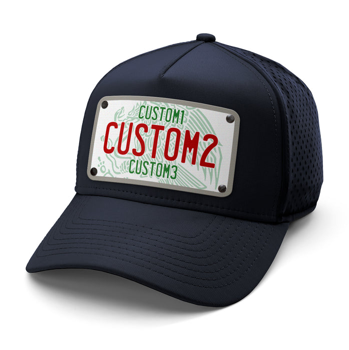 MX White Red Green Universal License Plate Hat