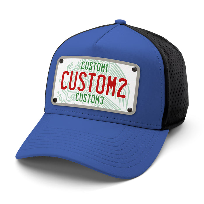 MX White Red Green Universal License Plate Hat
