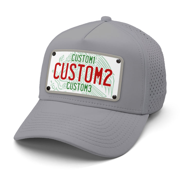 MX White Red Green Universal License Plate Hat
