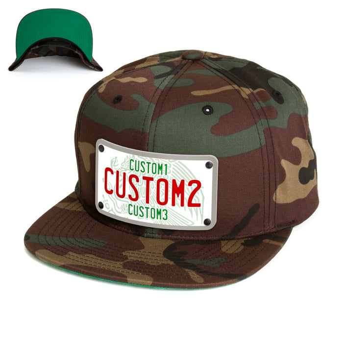 MX White Red Green Universal License Plate Hat