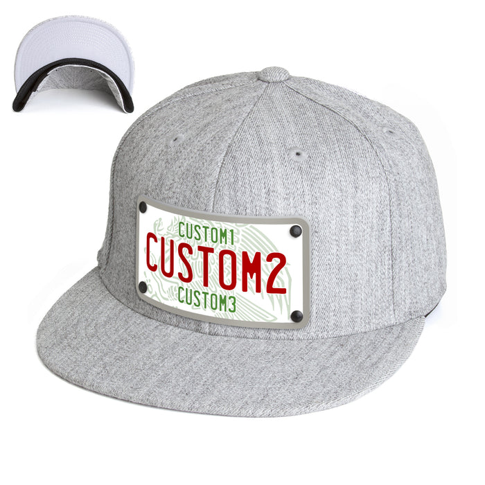 MX White Red Green Universal License Plate Hat