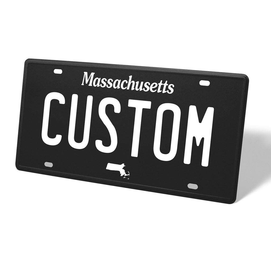 Massachusetts Blackout Metal License Plate