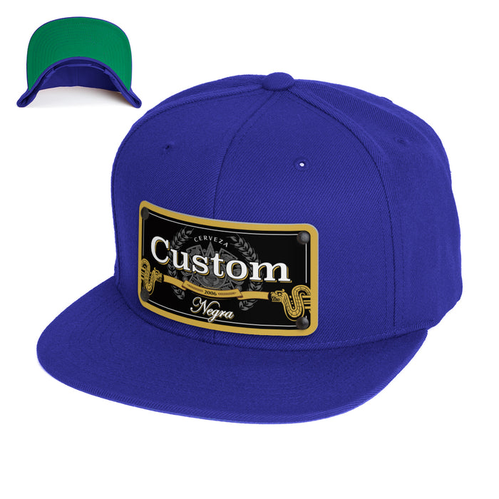 Model Black Beverage Label Custom Hat