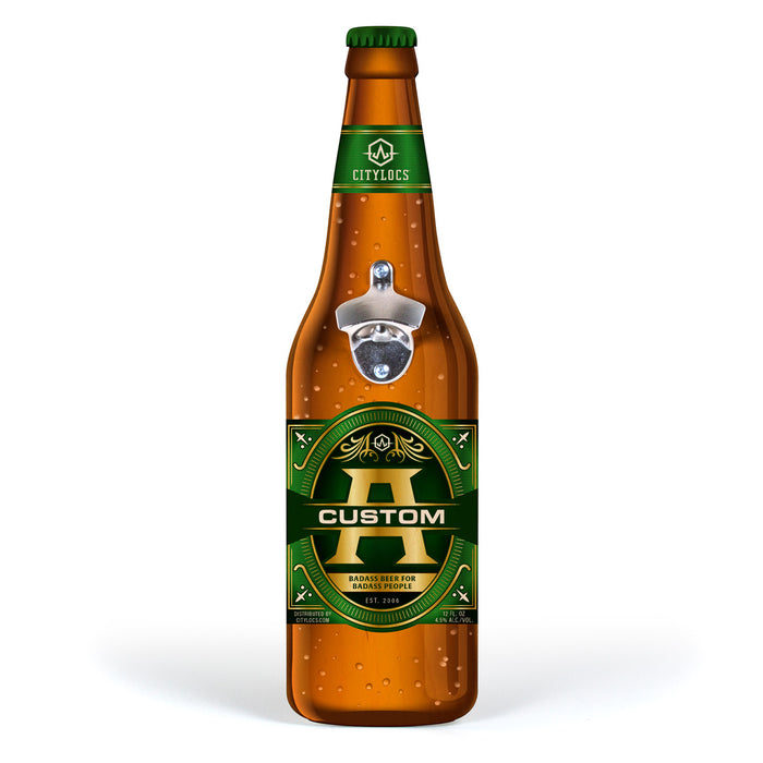 Monogram Green Bottle Opener