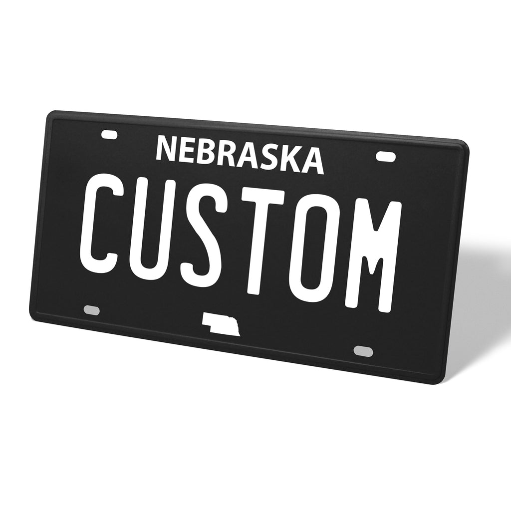 Nebraska Blackout Metal License Plate