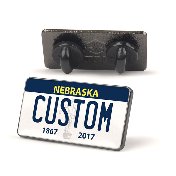 Nebraska License Plate Enamel Pin