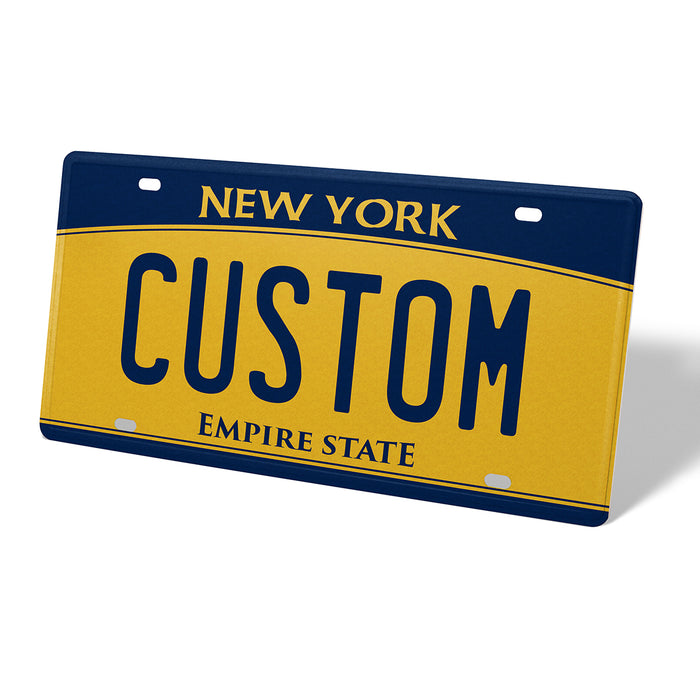 New York Gold Metal License Plate