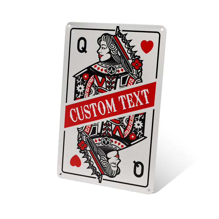 Queen Playing Card Tin Sign