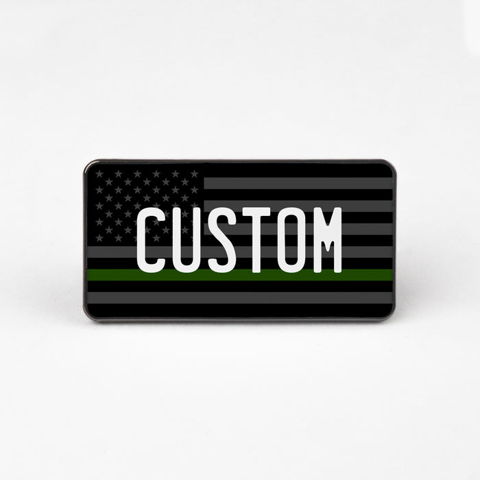 First Responder Military License Plate Enamel Pin