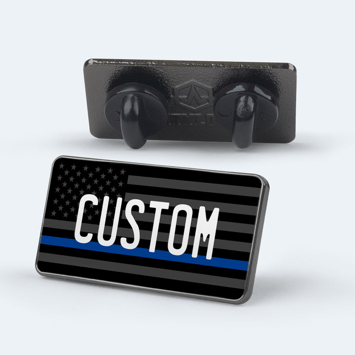 First Responder Police License Plate Enamel Pin