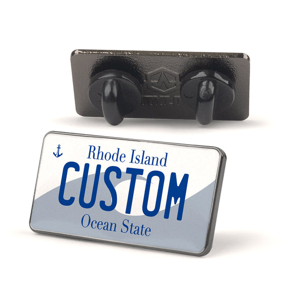 Rhode Island License Plate Enamel Pin