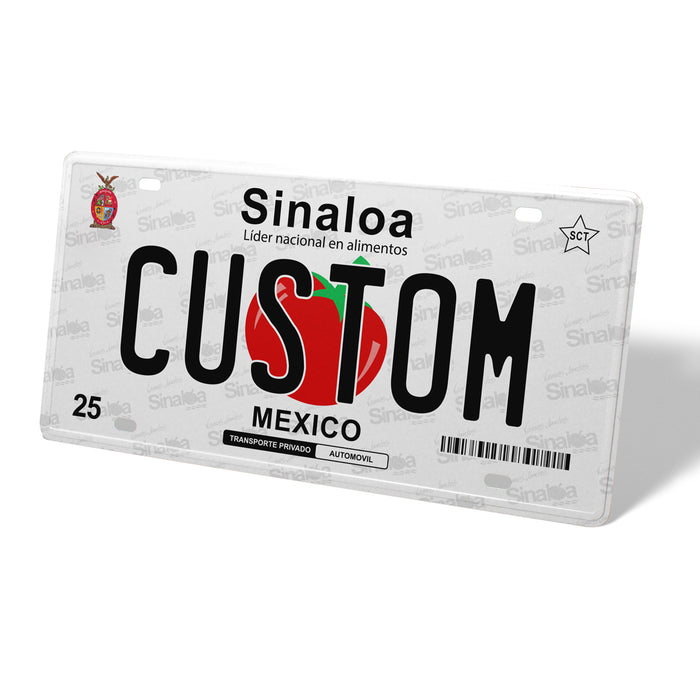 Sinaloa Metal License Plate