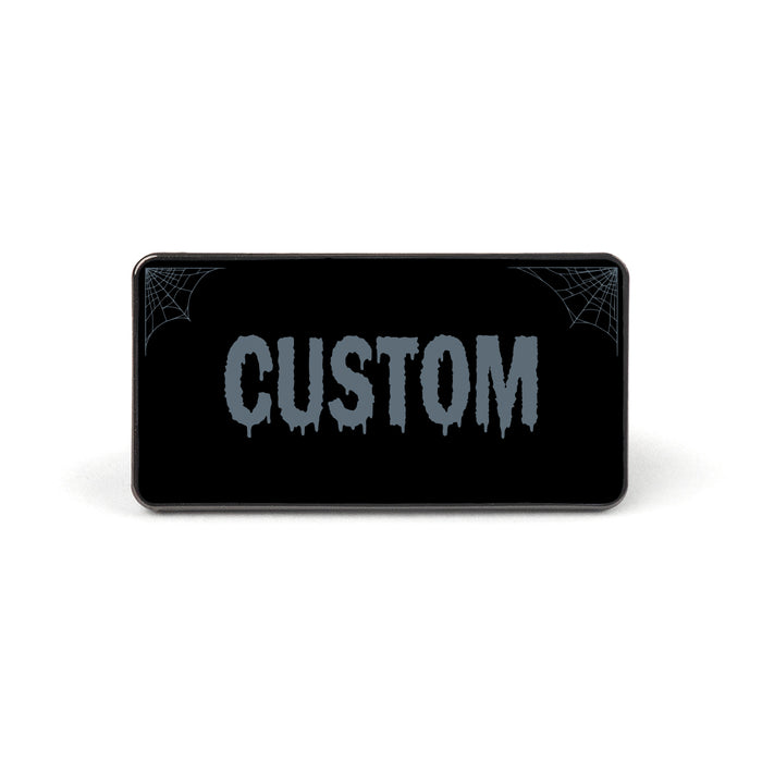 Black and Blue Gray Horror Universal License Plate Enamel Pins