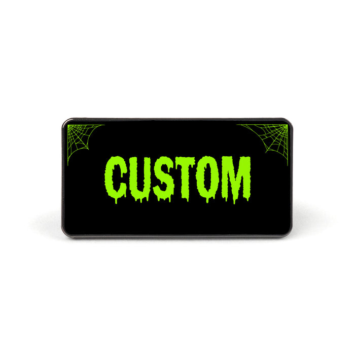 Black and Green Horror Universal License Plate Enamel Pins