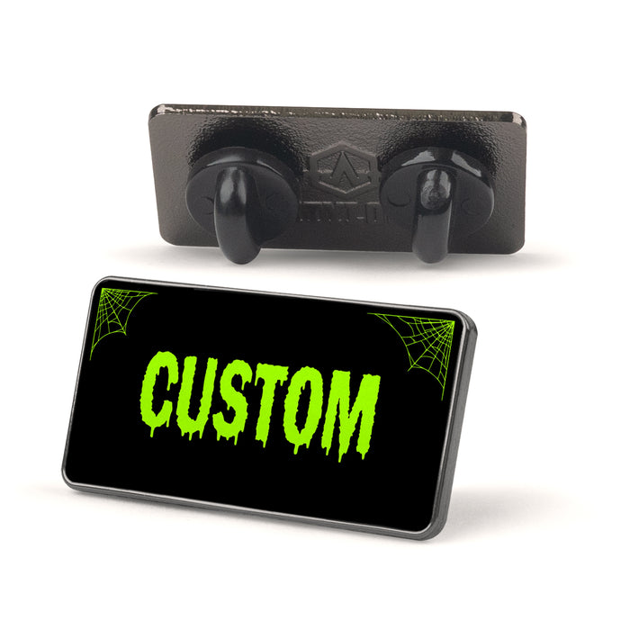 Black and Green Horror Universal License Plate Enamel Pins