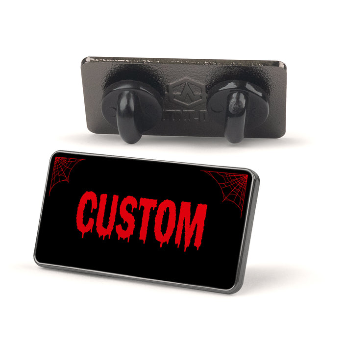 Black and Red Horror Universal License Plate Enamel Pins