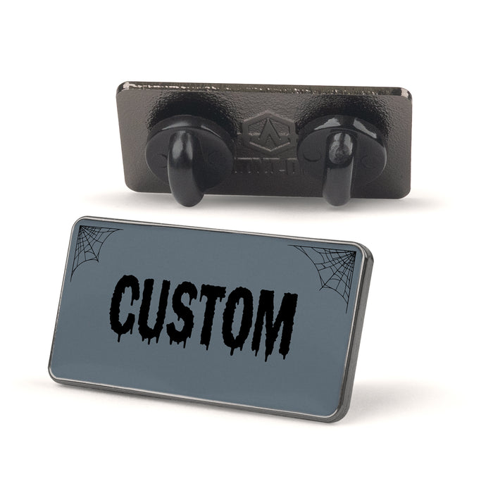 Blue Gray and Black Horror Universal License Plate Enamel Pins