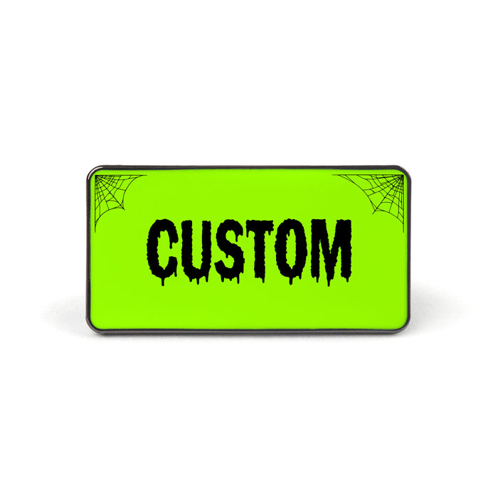 Green and Black Horror Universal License Plate Enamel Pins