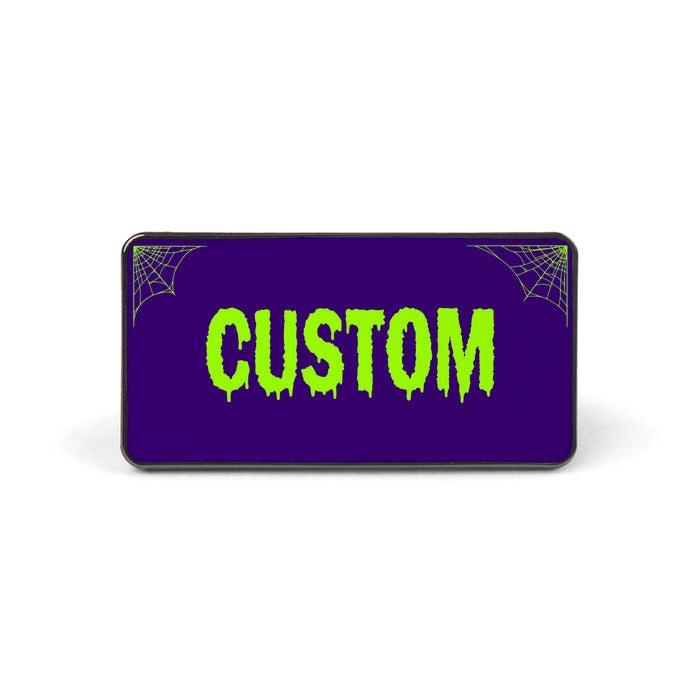 Purple and Green Horror Universal License Plate Enamel Pins