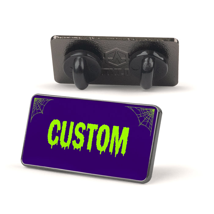 Purple and Green Horror Universal License Plate Enamel Pins