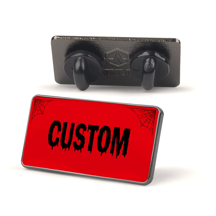 Red and Black Horror Universal License Plate Enamel Pins