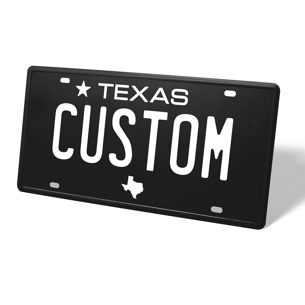 Texas Black Metal License Plate