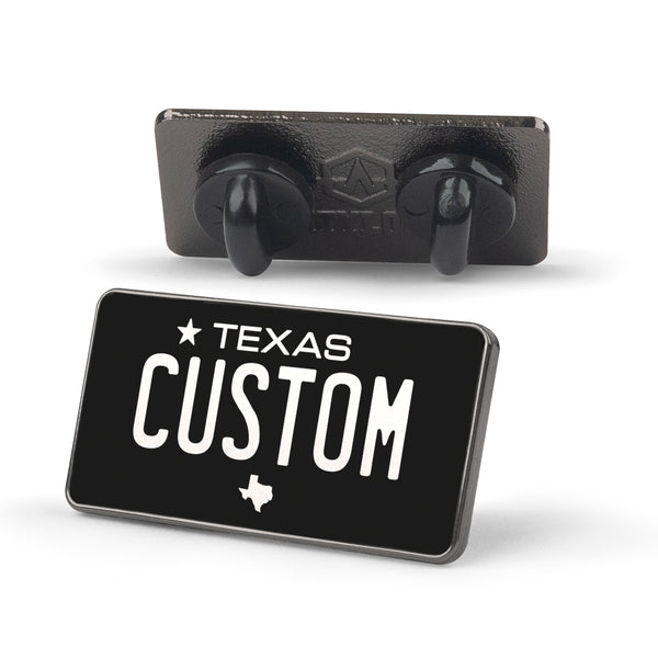 Texas Black License Plate Enamel Pin
