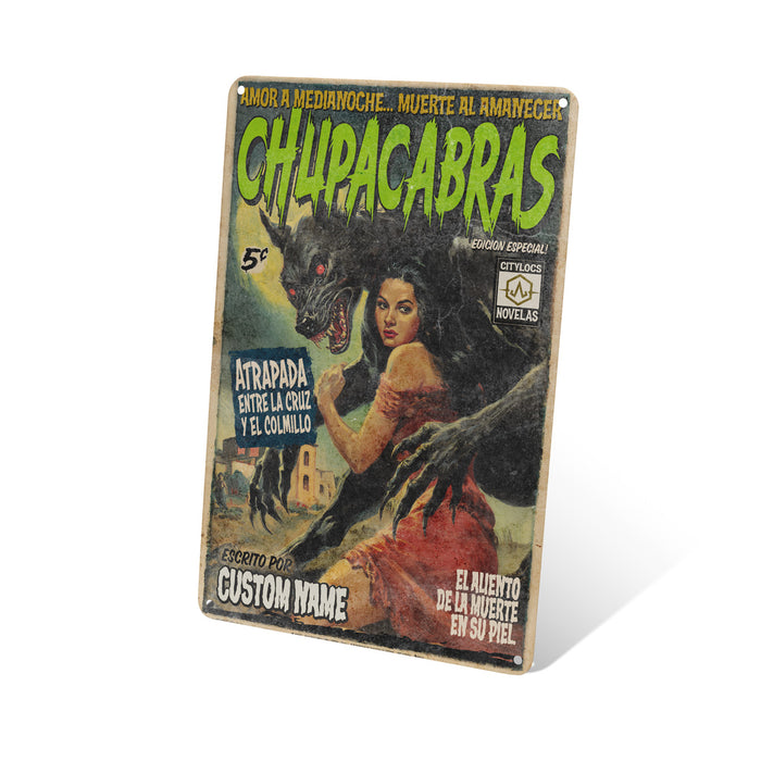 Chupacabras Folk Tale Novel Cover Tin Sign
