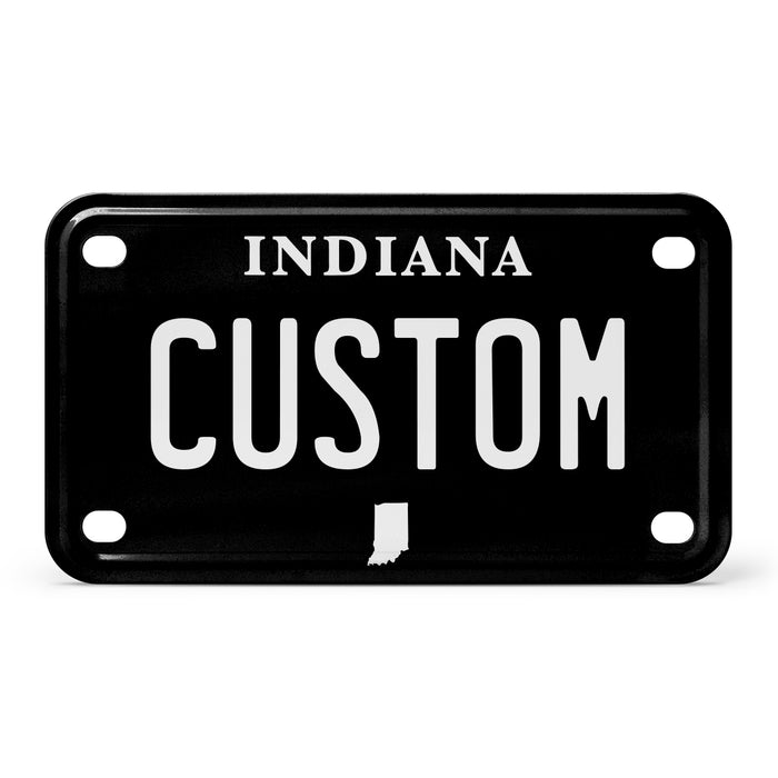 Indiana Mini Blackout Metal License Plate